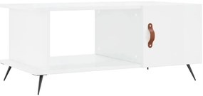 829462 vidaXL Кафе маса, бял гланц, 90x50x40 см, инженерно дърво