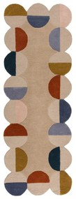 Бежова ръчно изработена вълнена пътека 80x230 cm Mia Scallop Frame – Flair Rugs