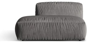 Сив кадифен модул за диван (ляв ъгъл) Martina – Micadoni