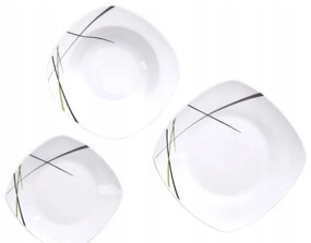 Комплект порцеланови чинии от 18 части Зелен - Orion