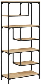 836224 vidaXL Библиотека, сонома дъб, 81x36x176 см, инженерно дърво