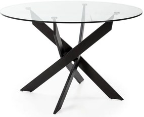 Кръгла маса за хранене със стъклен плот 120x120 cm Ruth - Marckeric