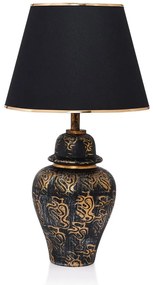 Черна настолна лампа с текстилен абажур (височина 54 cm) Derin – Opviq lights