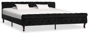 Sonata Рамка за легло, черна, кадифе, 200x200 см