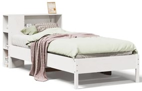 3322850 vidaXL Легло с етажерка за книги, без матрак, 90x200 см, бор масив
