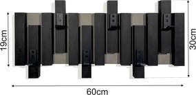 Черна стенна закачалка за дрехи Šírka: 40 cm | Výška: 30 cm