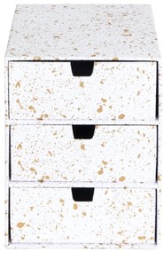Кутия за чекмеджета с 3 чекмеджета в златисто и бяло Ingrid - Bigso Box of Sweden