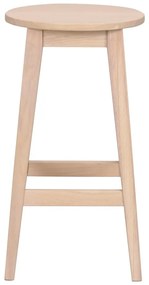 Бар стол от масивен дъб в естествен цвят (височина на седалката 65 cm) Austin – Rowico