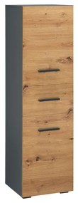 Висок/тесен шкаф за баня от декор от дъб в естествен цвят 130x35 cm Malika – Støraa