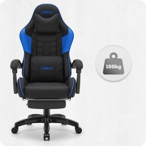 CABRO C501 Гейминг стол с подножка, до 150 кг, черен и син