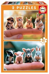 Пъзел, Educa, Бебета животни 2 х 20