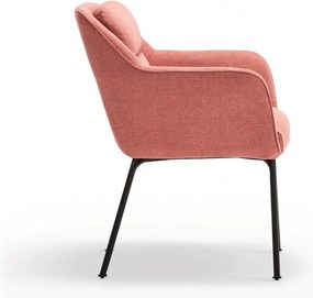 Розов тапициран трапезен стол с подлакътници Sadira – Teulat