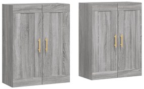 3198007 vidaXL Стенни шкафове, 2 бр, сив сонома, инженерно дърво