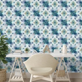 Тапет – Сини акварелни цветя