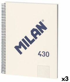 Тефтер Milan 430 Бежов A4 80 Листи (3 броя)
