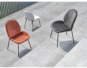 Сив трапезен стол с метална основа Hella - Canett