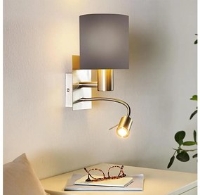 Eglo 96481 - LED гъвкаво осветление PASTERI 1xE27/40W+LED/3,8W сиво