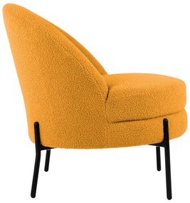 Кресло от плат букле в цвят жълта охра Noble – Leitmotiv