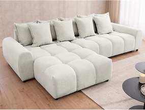 Бял ъглов диван (ляв ъгъл) Albane – Ropez