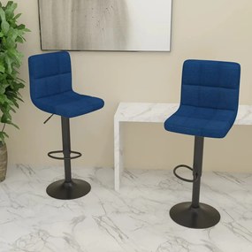 334286 vidaXL Бар табуретки, 2 бр, сини, текстил