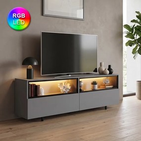 Eco TopMebel меламинов ТВ шкаф с RGB LED в антрацит цвят 180x32x67cm.