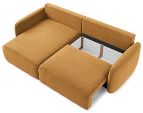 Оранжев разтегателен ъглов диван с място за съхранение (ляв ъгъл) Kalena – Makamii