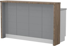 Островна кухненска пейка Hudson-Length: 160 cm.-Gray-Carini Wallnut