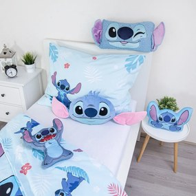 Детска възглавница от флийс 41x32 cm Lilo and Stitch "Blue" – Jerry Fabrics