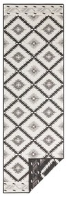 Черно-кремав килим за открито , 80 x 350 cm Malibu - NORTHRUGS