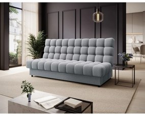 Сив сгъваем/с място за съхранение диван от прежда с примки от букле 197 cm Clareta – ELTAP