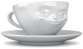 Бяла порцеланова чаша за кафе Smiley, обем 200 ml - 58products