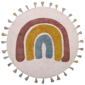 Детски ръчно изработен килим, ø 110 cm Rainbow - Nattiot