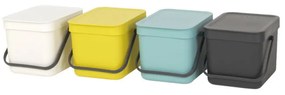 Кош за разделно събиране на боклук Brabantia Sort&Go 648974, 6 л, Дръжка, Възможност за стенен монтаж, Тъмносив
