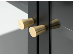 Черна метална витрина 90x190 cm Carmel – Unique Furniture