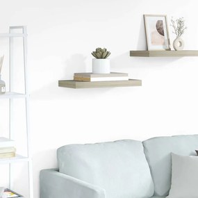 323871 vidaXL Окачен стенен рафт, дъб, 50x23x3,8 см, МДФ