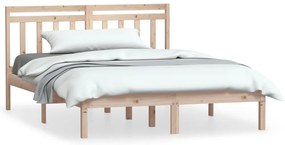 3100564 vidaXL рамка за легло 135x190 см Double масивна дървесина