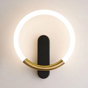 СТЕННА ЛАМПА LED LHJ068-W C BRUSH GOLD/BLACK