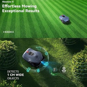 Косачка-робот HOOKII Neomow X Pro, 6000 м2, 4 режима, Работа без ограничителен кабел или антени, 60 dB, Wi-Fi, 4G, Bluetooth, Автономия 180 минути, Сив