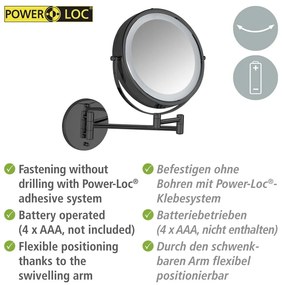 Козметично увеличително огледало със светлина (увеличение 5x) ø 25,5 cm Lumi – Wenko