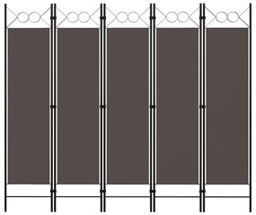 320709 vidaXL Параван за стая, 5 панела, антрацит, 200x180 см