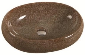 Мивка за баня ICB 854 BROWN, Inter Ceramic, монтаж върху плот, порцелан, кафяв, 56x38x16см