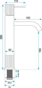 Смесител за баня Rea Lungo Stripe Brush Nickel