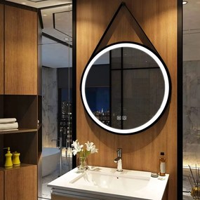 Кръгло LED огледало, висящо на каишка 70 см 104