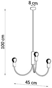 Черно висящо осветително тяло ø 45 cm Karim – Sollux