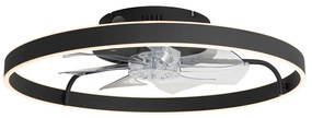 Вентилатор за таван черен 70 см с LED димируем с дистанционно управление - Maddy