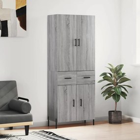 Sonata H Висок шкаф, сив сонома, 69,5x34x180 см, инженерно дърво
