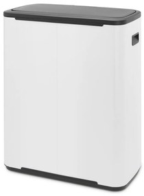 Бяло стоманено кошче за боклук за рециклиране, отваряне с докосване 60 l Bo Touch Bin – Brabantia