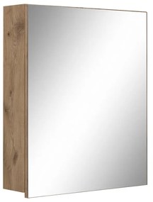 Стенен шкаф за баня с огледало от декор от дъб в естествен цвят 60x70 cm Wisla – Støraa