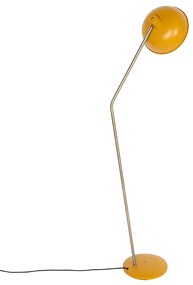 Ретро подова лампа жълта с бронз - Milou