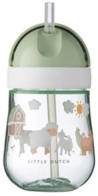 Бяла/светлозелена тританова детска чаша 300 ml Little farm – Mepal